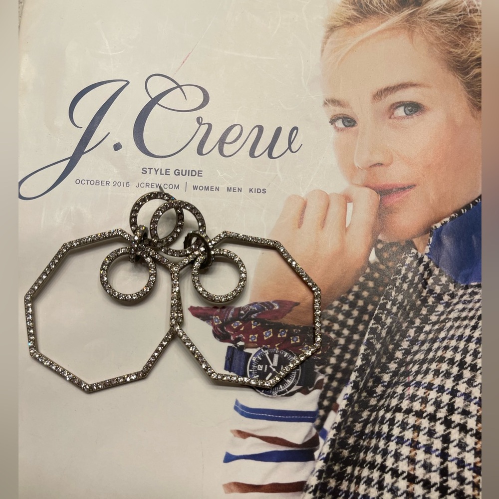 J. Crew Gold and Silver Octagon Earrings